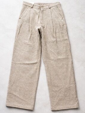 NWT Zara pleated linen/cotton “wide fit” high rise textured pants size 31